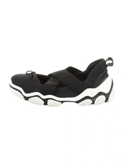 Pre-owned Red Valentino Nylon Colorblock Pattern Chunky Sneakers In Black