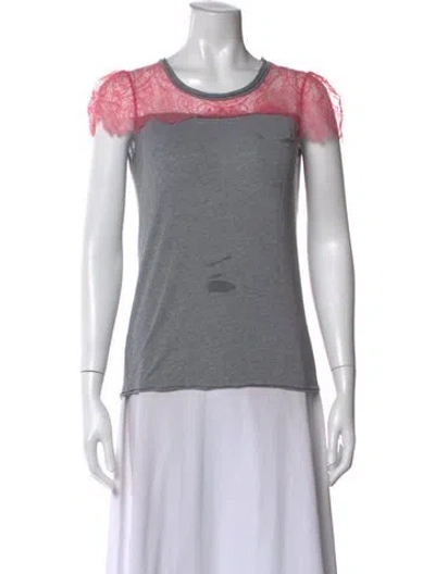 Pre-owned Red Valentino Nylon Crew Neck T-shirt In Gray