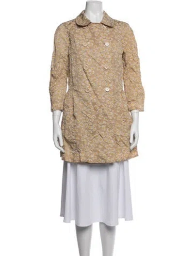 Pre-owned Red Valentino Nylon Floral Print Coat In Neutrals