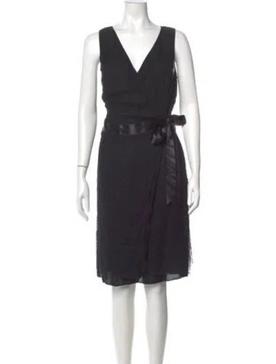 Pre-owned Red Valentino Nylon Knee-length Dress In Black