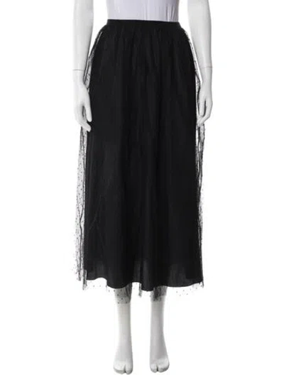 Pre-owned Red Valentino Nylon Midi Length Skirt In Black