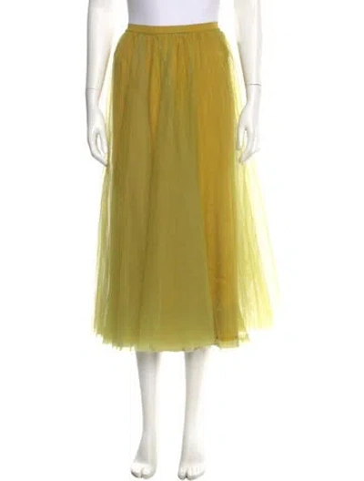 Pre-owned Red Valentino Nylon Midi Length Skirt In Green