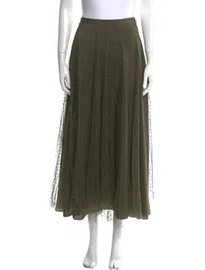 Pre-owned Red Valentino Nylon Midi Length Skirt In Green