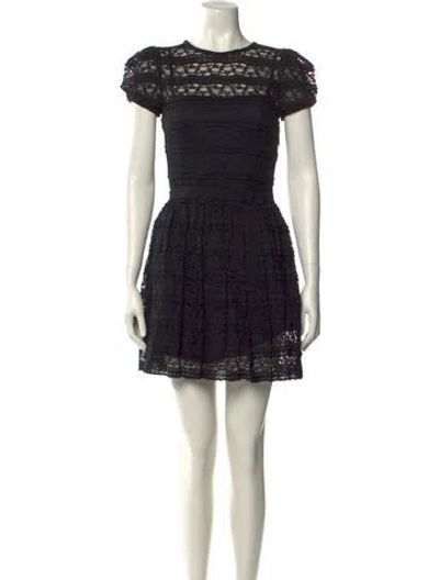 Pre-owned Red Valentino Nylon Mini Dress In Black