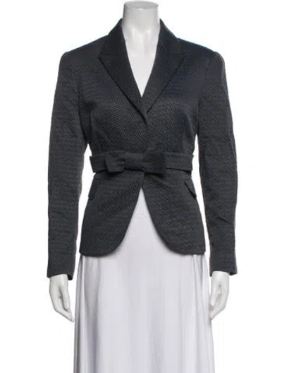 Pre-owned Red Valentino Nylon Patterned Blazer In Grey