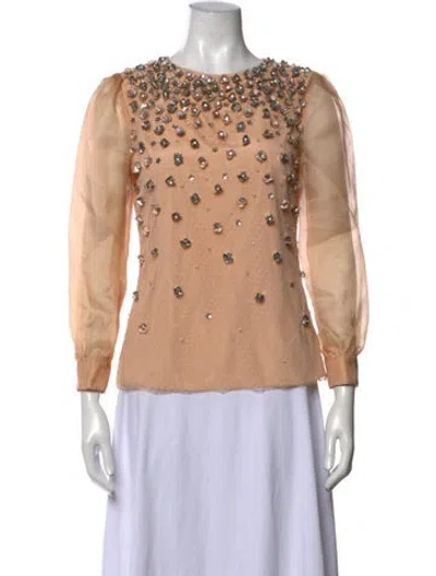 Pre-owned Red Valentino Nylon Patterned Blouse In Neutrals