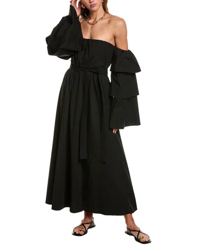 Red Valentino Off-the-shoulder Dress In Black