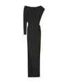 Red Valentino One-word Shoulder Asymmetrical Design Dress In Black