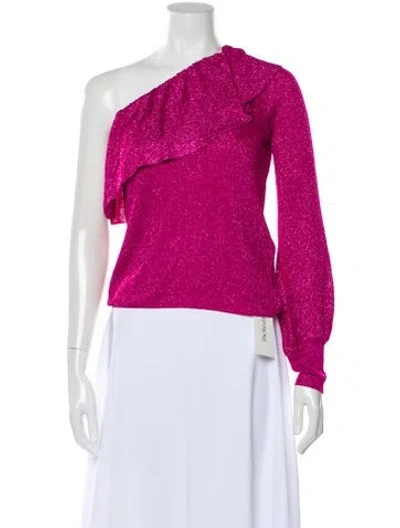 Pre-owned Red Valentino One-shoulder Long Sleeve Top W/ Tags In Pink