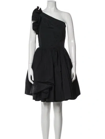 Pre-owned Red Valentino One-shoulder Mini Dress In Blue