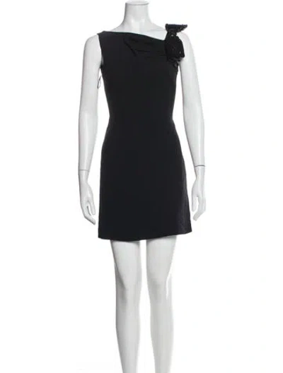 Pre-owned Red Valentino One-shoulder Mini Dress In Blue