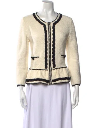 Pre-owned Red Valentino Open Front Sweater In Neutrals