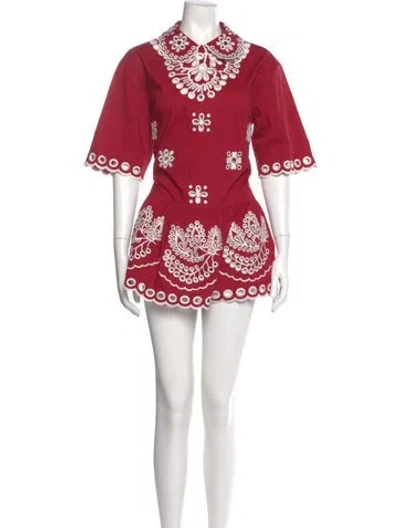 Pre-owned Red Valentino Paisley Print Mini Dress In Red