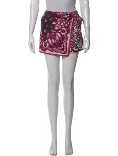 Pre-owned Red Valentino Paisley Print Mini Shorts W/ Tags In Black