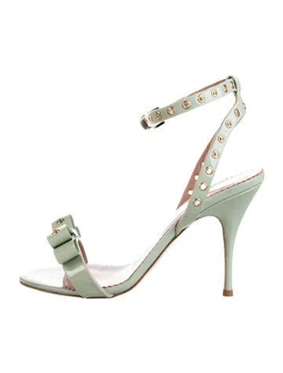 Pre-owned Red Valentino Patent Leather Sandals In Green