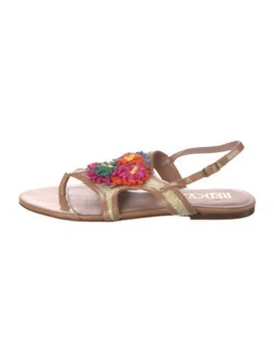 Pre-owned Red Valentino Patent Leather Slingback Sandals In Neutral