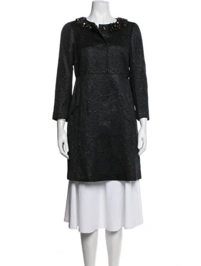 Pre-owned Red Valentino Patterned Coat In Black/metallic