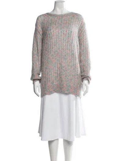 Pre-owned Red Valentino Patterned Crew Neck Sweater In Grey