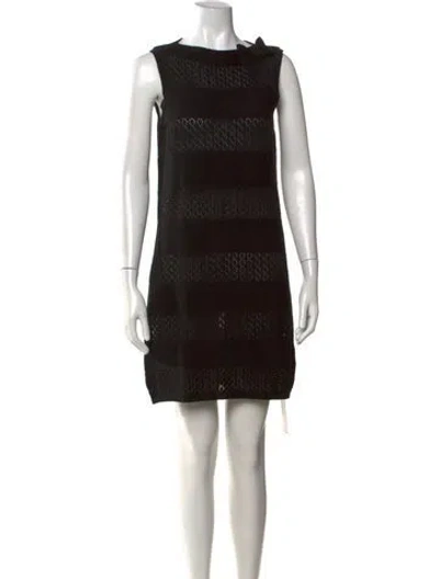 Pre-owned Red Valentino Patterned Mini Dress In Black