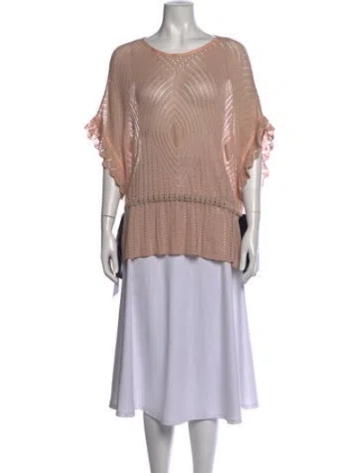 Pre-owned Red Valentino Patterned Scoop Neck Sweater In Neutrals