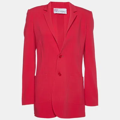 Pre-owned Red Valentino Pink Crepe Tailored Blazer M