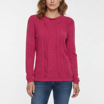 Pre-owned Red Valentino Pink Knit Ruffle Neck Sweatshirt M