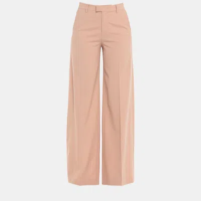 Pre-owned Red Valentino Pink Wool Blend Wide Leg Pants S (it 38)
