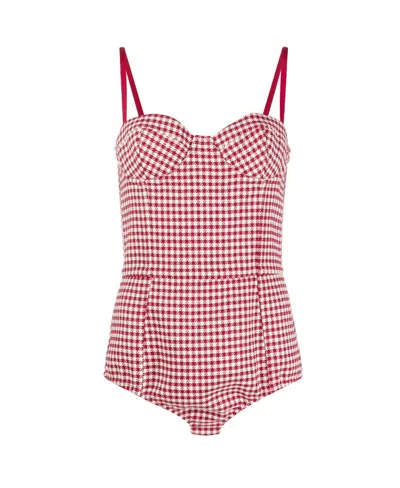 Red Valentino Plaid Jumpsuit In Pink