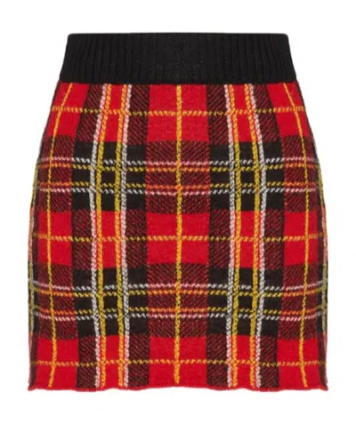 Red Valentino Plaid Mini Skirt In Multicolor