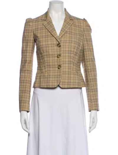 Pre-owned Red Valentino Plaid Print Blazer In Neutral