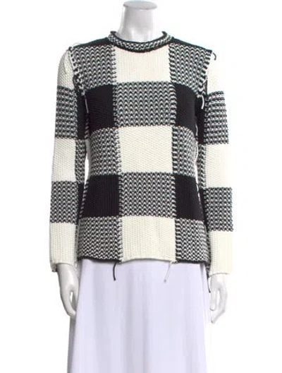 Pre-owned Red Valentino Plaid Print Crew Neck Sweater W/ Tags In Multi