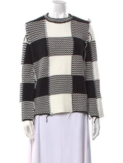 Pre-owned Red Valentino Plaid Print Crew Neck Sweater W/ Tags In Multi