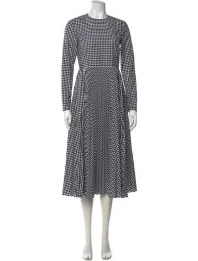 Pre-owned Red Valentino Plaid Print Midi Length Dress In Blue