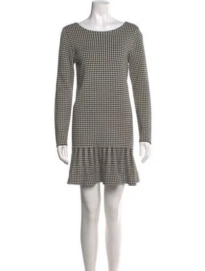 Pre-owned Red Valentino Plaid Print Mini Dress In Black