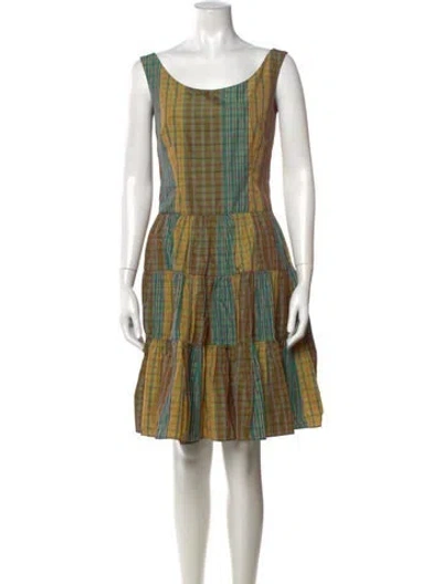 Pre-owned Red Valentino Plaid Print Mini Dress In Blue/neutrals