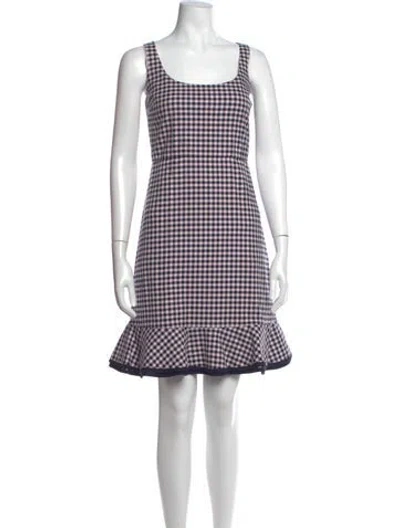 Pre-owned Red Valentino Plaid Print Mini Dress In Blue/pink