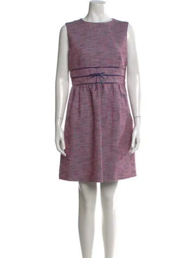Pre-owned Red Valentino Plaid Print Mini Dress In Pink