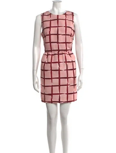 Pre-owned Red Valentino Plaid Print Mini Dress In Pink