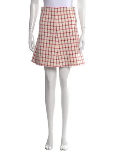 Pre-owned Red Valentino Plaid Print Mini Skirt W/ Tags In Pink