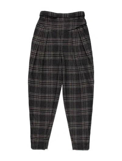 Pre-owned Red Valentino Plaid Print Skinny Leg Pants In Gray