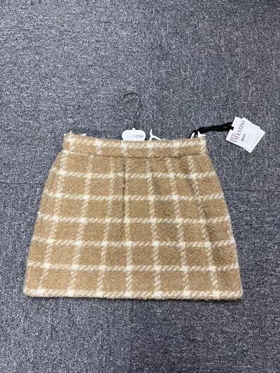 Red Valentino Plaid Skirt In Nude