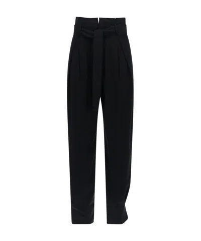 Red Valentino Pleat-detail Tapered Trousers In Black