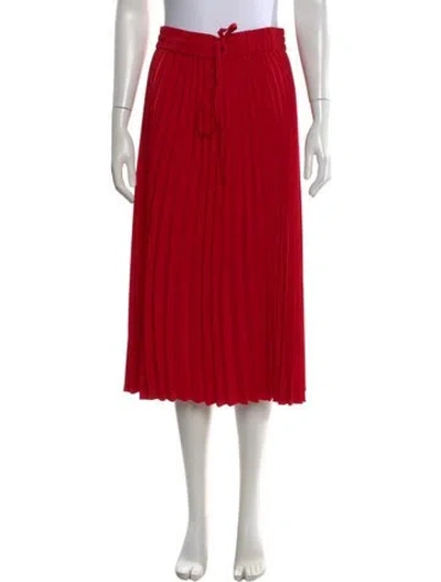 Pre-owned Red Valentino Pleated Accents Midi Length Skirt In Red