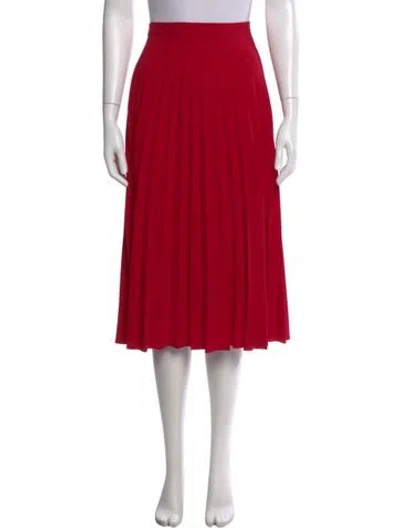 Pre-owned Red Valentino Pleated Accents Midi Length Skirt In Red
