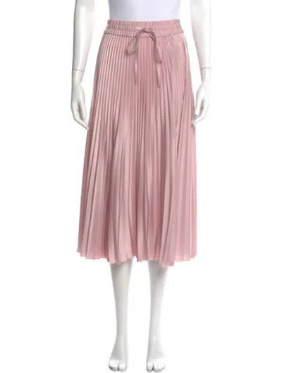 Pre-owned Red Valentino Pleated Accents Midi Length Skirt W/ Tags In Pink