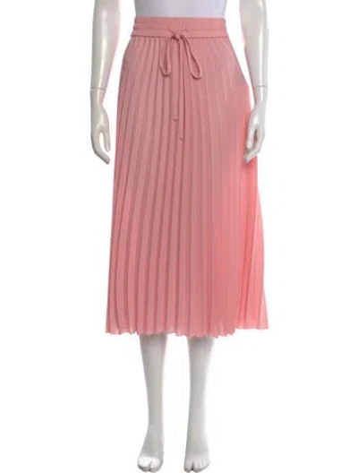 Pre-owned Red Valentino Pleated Accents Midi Length Skirt W/ Tags In Pink