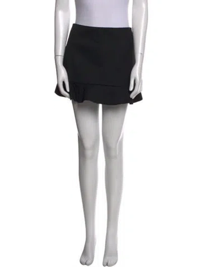 Pre-owned Red Valentino Pleated Accents Mini Skirt In Black