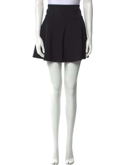 Pre-owned Red Valentino Pleated Accents Mini Skirt In Black