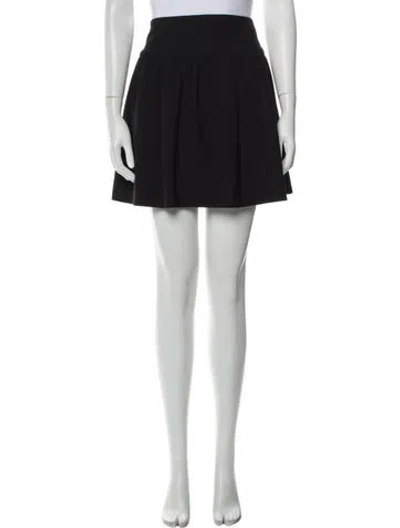 Pre-owned Red Valentino Pleated Accents Mini Skirt In Black