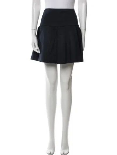 Pre-owned Red Valentino Pleated Accents Mini Skirt In Black